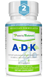 ADK: Vitamin D3 K2 and Vitamin A Supplement - Bone, Heart & Immune Healt, 60 Capsules (2 Month-Supply) | Power by Naturals