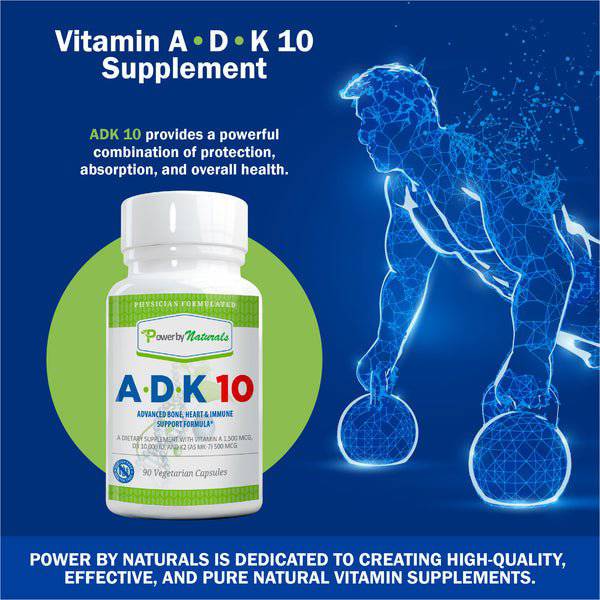 ADK-10: Vitamin D3 K2 A, 90 Capsules - Health Support
