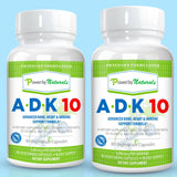 ADK-10: Vitamin D3 K2 and Vitamin A -- 60 Capsules (2-Month Supply) | Power By Naturals