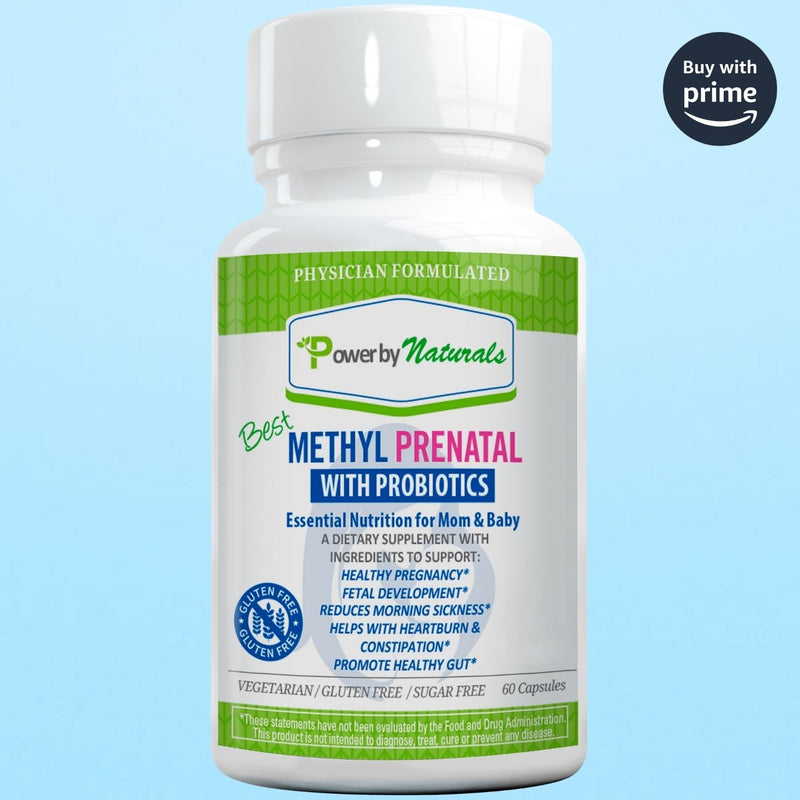Best Methyl PRENATAL with Probiotics Multivitamin - Power By Naturals