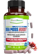 Sea Moss Boost - Irish Sea Moss Supplement With Black Seed Oil, Elderberry Plus Fulvic Acid Trace Minerals - 60 Ct. - Power By Naturals