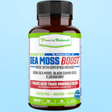 Sea Moss Boost - Irish Sea Moss Supplement With Black Seed Oil, Elderberry Plus Fulvic Acid Trace Minerals - 60 Ct. - Power By Naturals